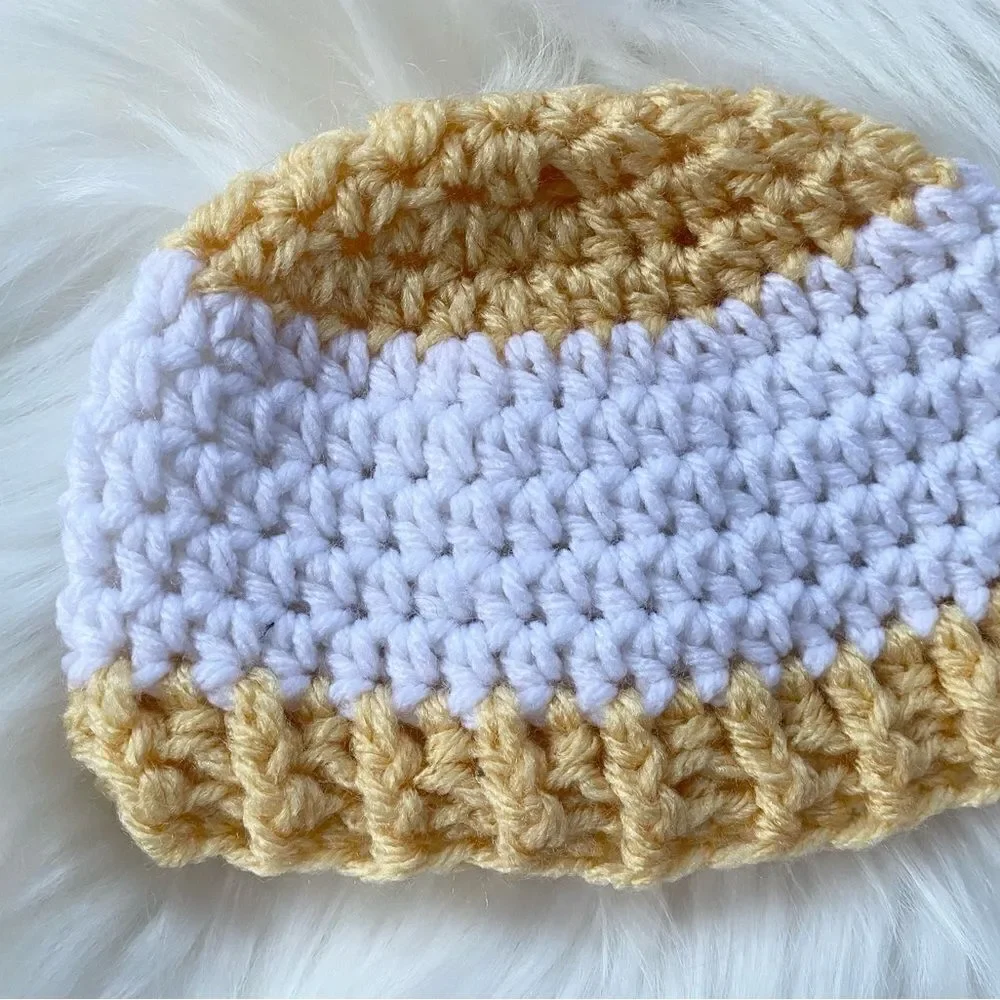 Newborn Baby Crochet Hat Set of 3 Yellow Grey Mint Green 0-3